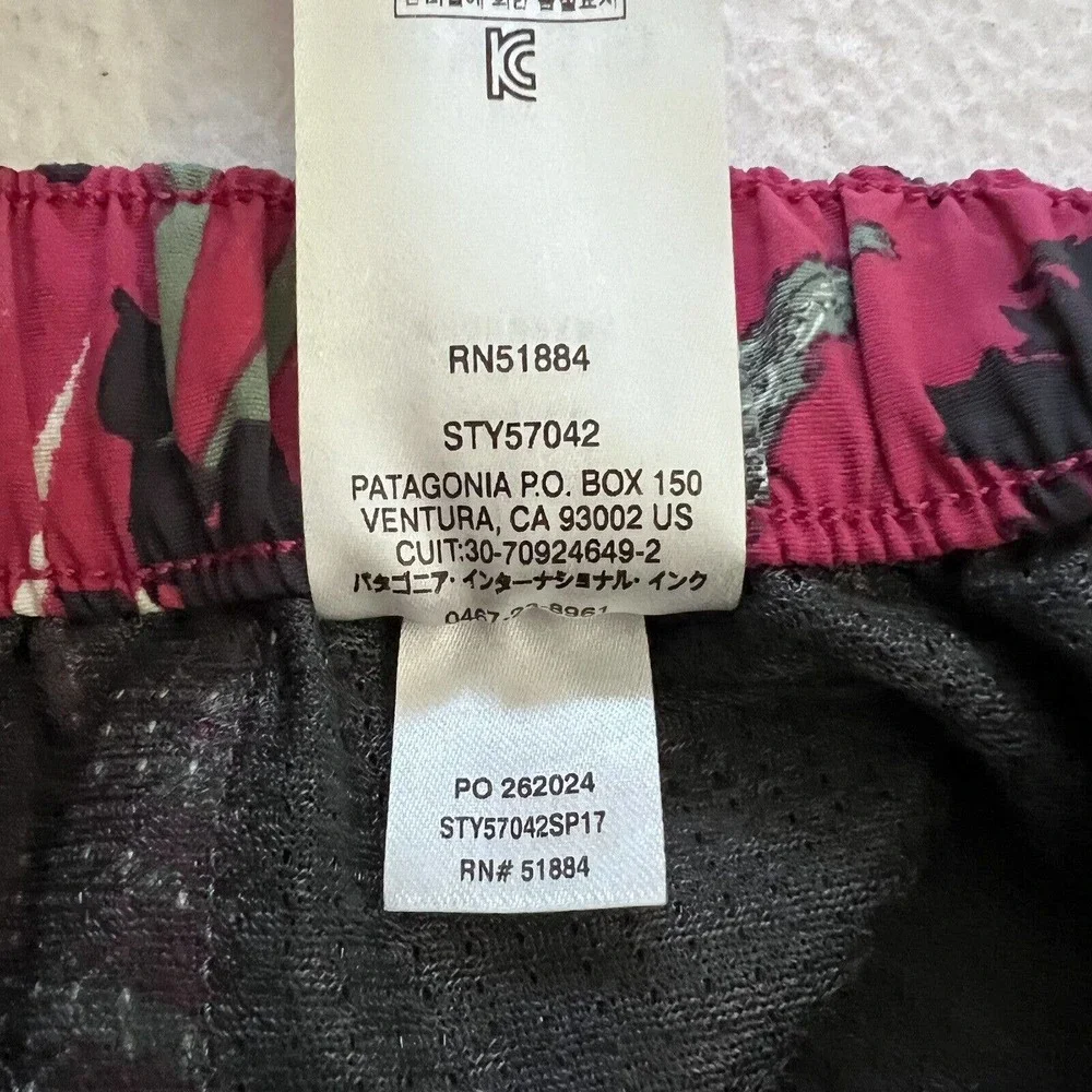Patagonia Kelp Garden Craft Pink Print Nylon Barely Baggies 2.5